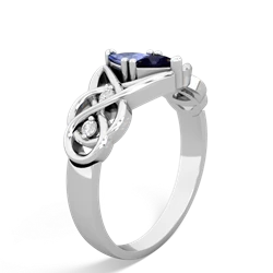 Tanzanite Keepsake Celtic Knot 14K White Gold ring R5300