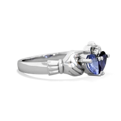 Tanzanite 'Our Heart' Claddagh 14K White Gold ring R2388