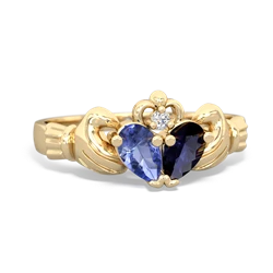 Tanzanite 'Our Heart' Claddagh 14K Yellow Gold ring R2388