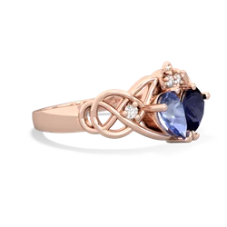 Tanzanite 'One Heart' Celtic Knot Claddagh 14K Rose Gold ring R5322