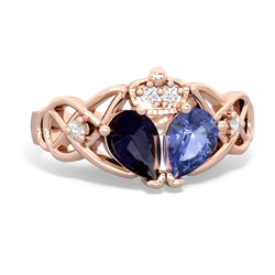 Tanzanite 'One Heart' Celtic Knot Claddagh 14K Rose Gold ring R5322