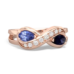 Tanzanite Diamond Infinity 14K Rose Gold ring R5390