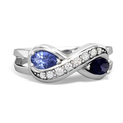 Tanzanite Diamond Infinity 14K White Gold ring R5390