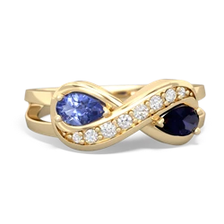 Tanzanite Diamond Infinity 14K Yellow Gold ring R5390