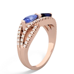 Tanzanite Diamond Rivers 14K Rose Gold ring R3070