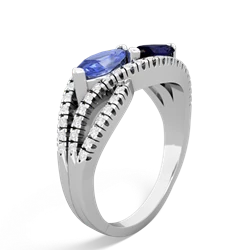 Tanzanite Diamond Rivers 14K White Gold ring R3070