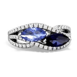 Tanzanite Diamond Rivers 14K White Gold ring R3070