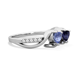 Tanzanite Side By Side 14K White Gold ring R3090