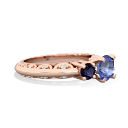 Tanzanite Art Deco Eternal Embrace Engagement 14K Rose Gold ring C2003