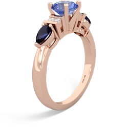 Tanzanite 6Mm Round Eternal Embrace Engagement 14K Rose Gold ring R2005