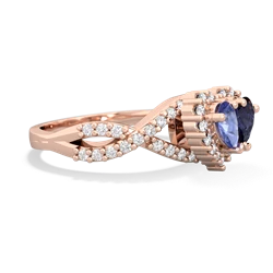 Tanzanite Diamond Twist 'One Heart' 14K Rose Gold ring R2640HRT