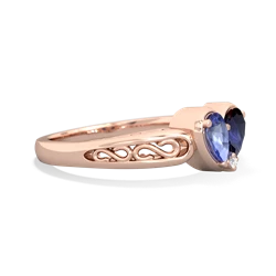 Tanzanite Filligree 'One Heart' 14K Rose Gold ring R5070