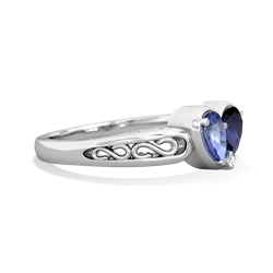 Tanzanite Filligree 'One Heart' 14K White Gold ring R5070