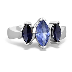 Tanzanite Three Peeks 14K White Gold ring R2433