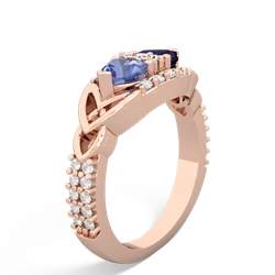 Tanzanite Sparkling Celtic Knot 14K Rose Gold ring R2645