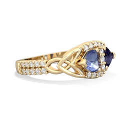 Tanzanite Sparkling Celtic Knot 14K Yellow Gold ring R2645