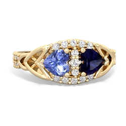 Tanzanite Sparkling Celtic Knot 14K Yellow Gold ring R2645