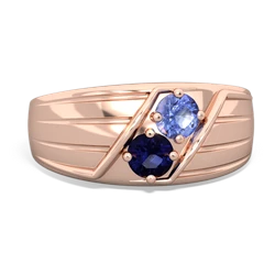 Tanzanite Men's Streamline 14K Rose Gold ring R0460