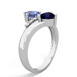 Tanzanite Heart To Heart 14K White Gold ring R2064