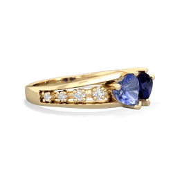 Tanzanite Heart To Heart 14K Yellow Gold ring R3342