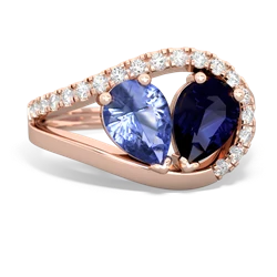 Tanzanite Nestled Heart Keepsake 14K Rose Gold ring R5650