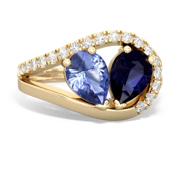 Tanzanite Nestled Heart Keepsake 14K Yellow Gold ring R5650