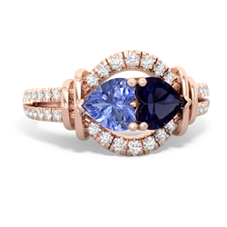 Tanzanite Art-Deco Keepsake 14K Rose Gold ring R5630