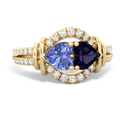 Tanzanite Art-Deco Keepsake 14K Yellow Gold ring R5630