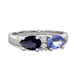 Tanzanite Pear Bowtie 14K White Gold ring R0865