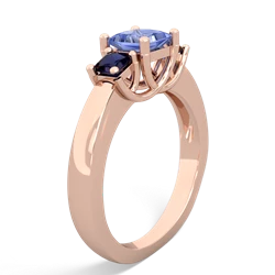 Tanzanite Three Stone Trellis 14K Rose Gold ring R4015