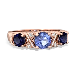 Tanzanite Hugs And Kisses 14K Rose Gold ring R5016