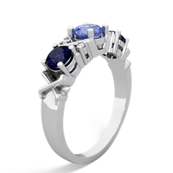 Tanzanite Hugs And Kisses 14K White Gold ring R5016