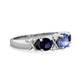 Tanzanite Hugs And Kisses 14K White Gold ring R5016