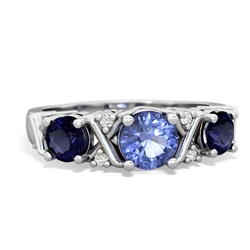 Tanzanite Hugs And Kisses 14K White Gold ring R5016