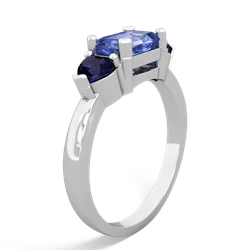 Tanzanite Three Stone 14K White Gold ring R5235