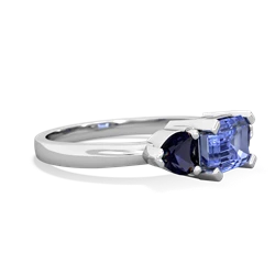 Tanzanite Three Stone 14K White Gold ring R5235