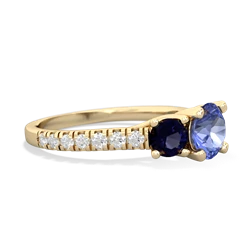 Tanzanite Pave Trellis 14K Yellow Gold ring R5500