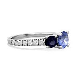 Tanzanite Pave Trellis 14K White Gold ring R5500