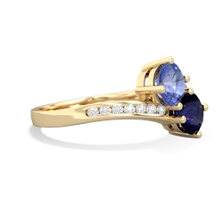 Tanzanite Channel Set Two Stone 14K Yellow Gold ring R5303