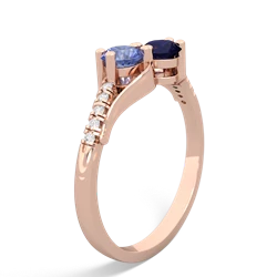 Tanzanite Infinity Pave Two Stone 14K Rose Gold ring R5285
