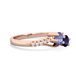 Tanzanite Infinity Pave Two Stone 14K Rose Gold ring R5285