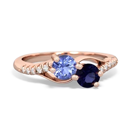 Tanzanite Infinity Pave Two Stone 14K Rose Gold ring R5285