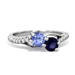 Tanzanite Infinity Pave Two Stone 14K White Gold ring R5285