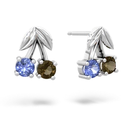 Tanzanite Sweet Cherries 14K White Gold earrings E7001