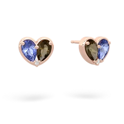 Tanzanite 'Our Heart' 14K Rose Gold earrings E5072