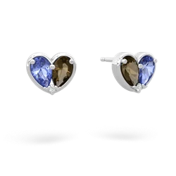 Tanzanite 'Our Heart' 14K White Gold earrings E5072