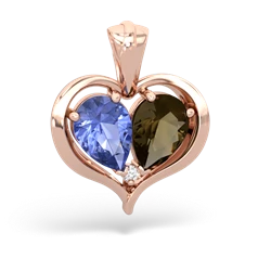 Tanzanite Two Become One 14K Rose Gold pendant P5330