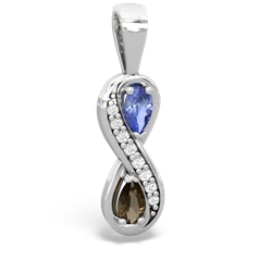 Tanzanite Diamond Infinity 14K White Gold pendant P5390