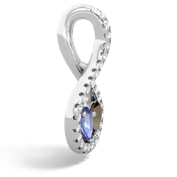 Tanzanite Pave Twist 'One Heart' 14K White Gold pendant P5360