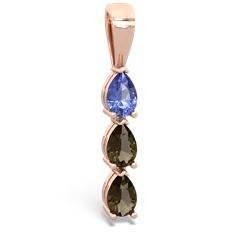 Tanzanite Dew Drops 14K Rose Gold pendant P2251